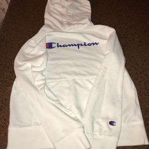 White champion long sleeve jacket size L in kids